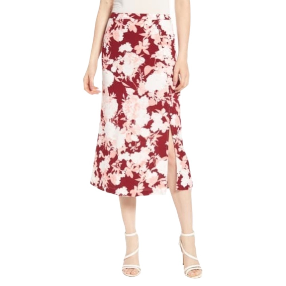 CHELSEA 28 FLORAL PRINT MIDI SKIRT NWT MED…